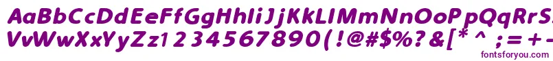 SimplyRoundedBoldItalic-fontti – violetit fontit valkoisella taustalla
