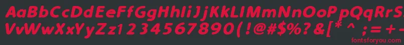 SimplyRoundedBoldItalic Font – Red Fonts on Black Background