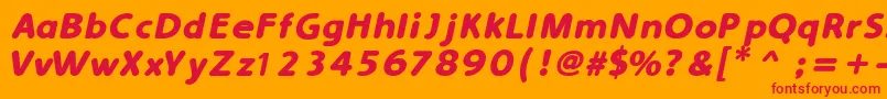 SimplyRoundedBoldItalic Font – Red Fonts on Orange Background