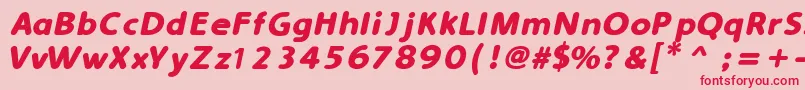 SimplyRoundedBoldItalic Font – Red Fonts on Pink Background