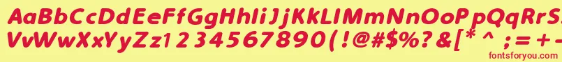 SimplyRoundedBoldItalic Font – Red Fonts on Yellow Background