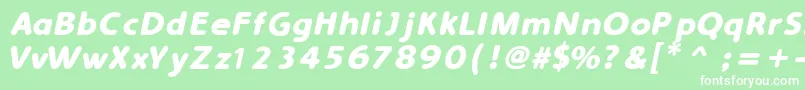 SimplyRoundedBoldItalic Font – White Fonts on Green Background