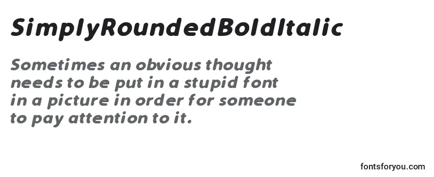 SimplyRoundedBoldItalic Font