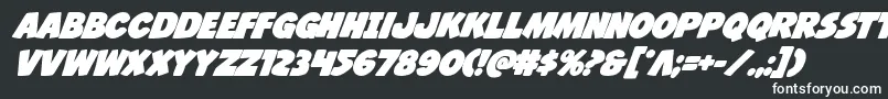 フォントJcandlestickbold – 黒い背景に白い文字