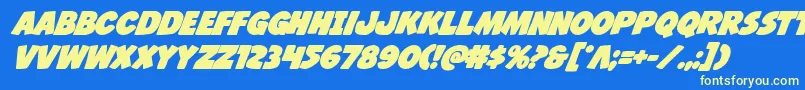 Jcandlestickbold Font – Yellow Fonts on Blue Background