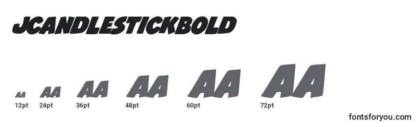 Размеры шрифта Jcandlestickbold