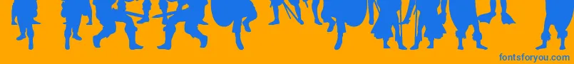 TimeWarriors Font – Blue Fonts on Orange Background