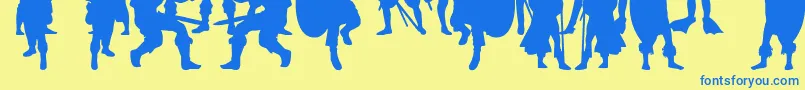 TimeWarriors Font – Blue Fonts on Yellow Background