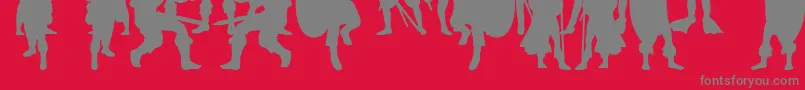 Fonte TimeWarriors – fontes cinzas em um fundo vermelho