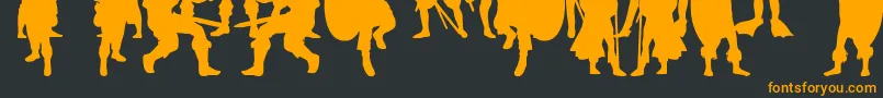 フォントTimeWarriors – 黒い背景にオレンジの文字