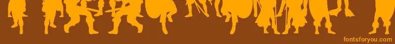 TimeWarriors Font – Orange Fonts on Brown Background