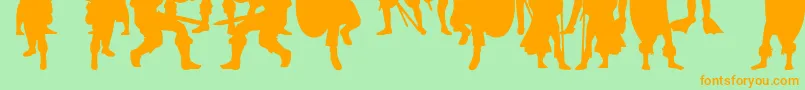TimeWarriors Font – Orange Fonts on Green Background