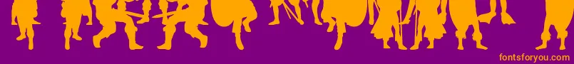 TimeWarriors Font – Orange Fonts on Purple Background