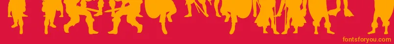 TimeWarriors Font – Orange Fonts on Red Background