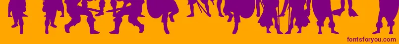 TimeWarriors Font – Purple Fonts on Orange Background