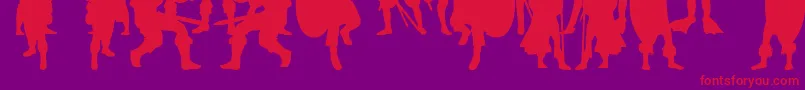 TimeWarriors Font – Red Fonts on Purple Background