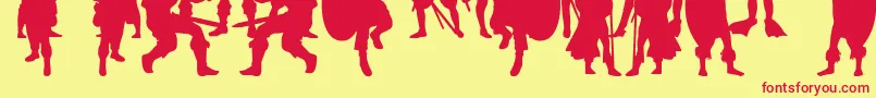 TimeWarriors Font – Red Fonts on Yellow Background