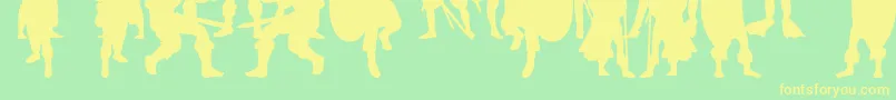 TimeWarriors Font – Yellow Fonts on Green Background