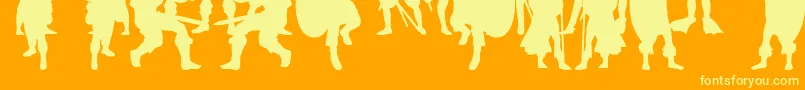 TimeWarriors Font – Yellow Fonts on Orange Background