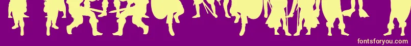 TimeWarriors Font – Yellow Fonts on Purple Background