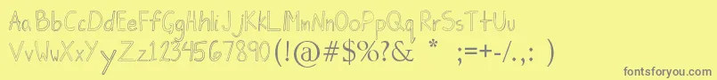 JiongcoFont Font – Gray Fonts on Yellow Background