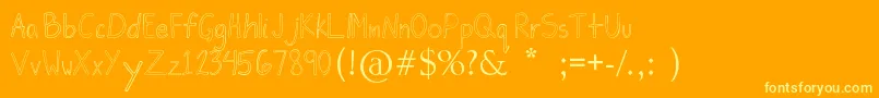 JiongcoFont Font – Yellow Fonts on Orange Background