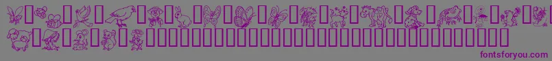フォントCritdsb – 紫色のフォント、灰色の背景