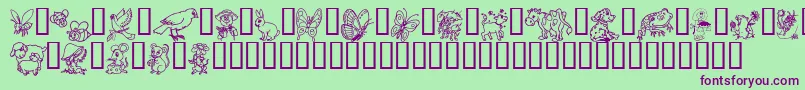 Critdsb Font – Purple Fonts on Green Background