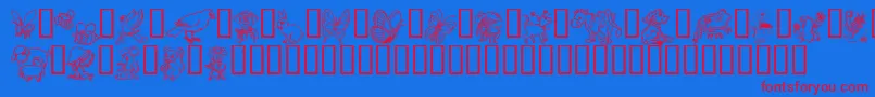 フォントCritdsb – 赤い文字の青い背景