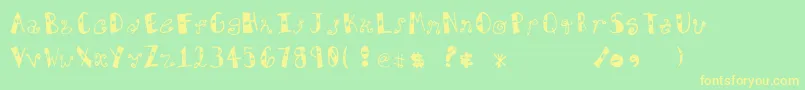 SquareOneJenna Font – Yellow Fonts on Green Background