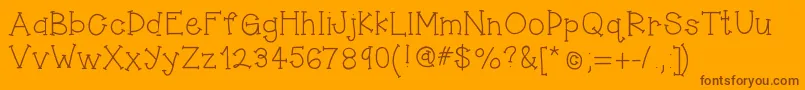 Hellojumpingjacks Font – Brown Fonts on Orange Background