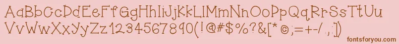 Hellojumpingjacks Font – Brown Fonts on Pink Background