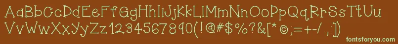 Hellojumpingjacks Font – Green Fonts on Brown Background