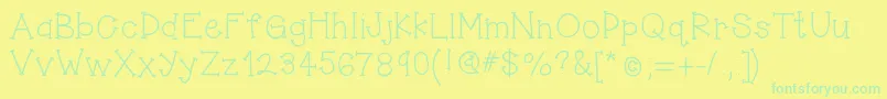 Hellojumpingjacks Font – Green Fonts on Yellow Background