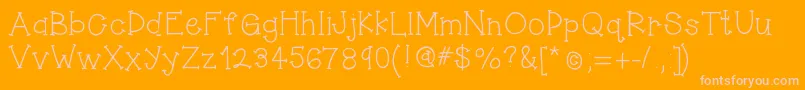 Hellojumpingjacks Font – Pink Fonts on Orange Background