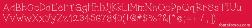 Hellojumpingjacks Font – Pink Fonts on Red Background