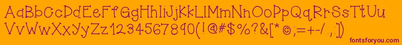 Hellojumpingjacks Font – Purple Fonts on Orange Background