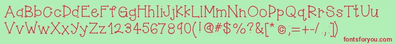 Hellojumpingjacks Font – Red Fonts on Green Background