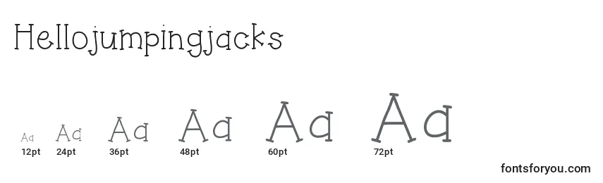 Größen der Schriftart Hellojumpingjacks