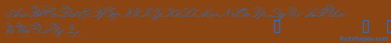 OrphielDemo-Schriftart – Blaue Schriften auf braunem Hintergrund