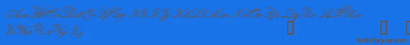 OrphielDemo-Schriftart – Braune Schriften auf blauem Hintergrund