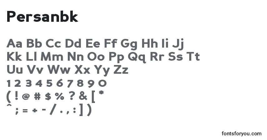 Persanbk-fontti – aakkoset, numerot, erikoismerkit