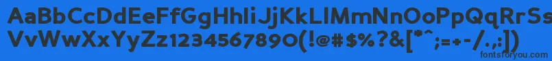 Czcionka Persanbk – czarne czcionki na niebieskim tle