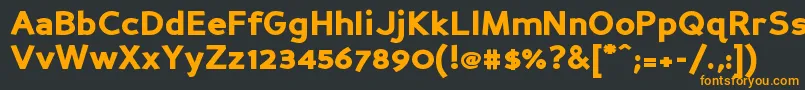 フォントPersanbk – 黒い背景にオレンジの文字