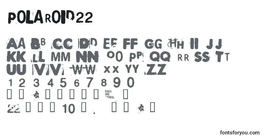 Polaroid22-fontti – aakkoset, numerot, erikoismerkit