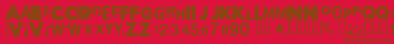 Polaroid22 Font – Brown Fonts on Red Background