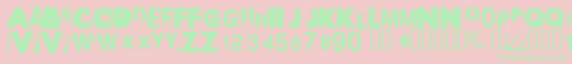 Polaroid22 Font – Green Fonts on Pink Background