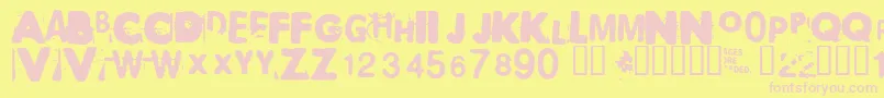 Polaroid22 Font – Pink Fonts on Yellow Background