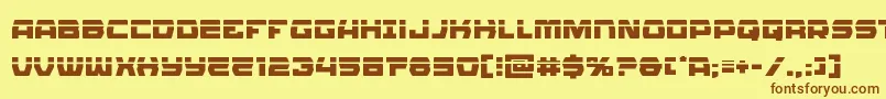 Olympiccarrierlaser Font – Brown Fonts on Yellow Background