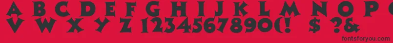 Zaleskicaps Font – Black Fonts on Red Background